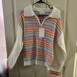 Andree Multicolor Striped Sweater with Collar